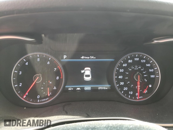 2019 Genesis G70 3.3T Advanced with VIN KMTG74LE1KU030470, listed as a Copart auction lot 50328775 with 27,312 mi miles and Salvage Title. Bid and sale history available at carsss.com. Image 9.