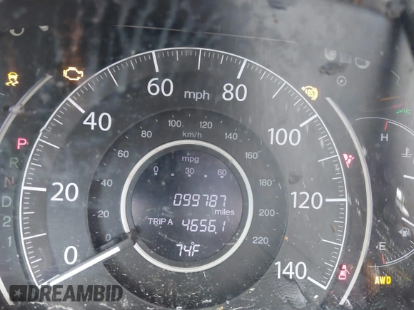 2013 Honda CR-V EX-L with VIN 5J6RM4H74DL043789, listed as a IAAI auction lot 41995414 with 99,787 mi miles and . Bid and sale history available at DreamBid. Image 15.