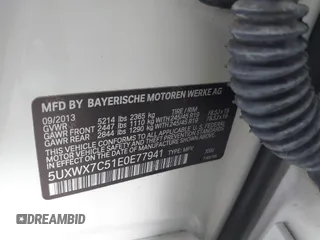 2014 BMW X3 xDrive35i z VIN 5UXWX7C51E0E77941, wystawiony jako IAAI lot #42243282 z przebiegiem 132 255 mil mil oraz . Historia ofert i sprzedaży dostępna na DreamBid. Obrazek 9.