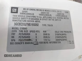 2009 Chevrolet Silverado 1500 with VIN 3GCEC33J79G169282, listed as a IAAI auction lot 41387505 with 243,182 mi miles and . Bid and sale history available at DreamBid. Image 9.