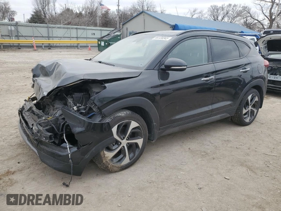 2016 Hyundai Tucson Limited with VIN KM8J33A21GU216211, listed as a Copart auction lot 44120345 with Not Provided miles and Salvage Title. Bid and sale history available at DreamBid. Image 1.