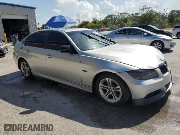2008 BMW 3 Series 328i with VIN WBAVA37508NL53940, listed as a Copart auction lot 60837095 with 159,811 mi miles and Salvage title. Bid and sale history available at DreamBid. Image 4.