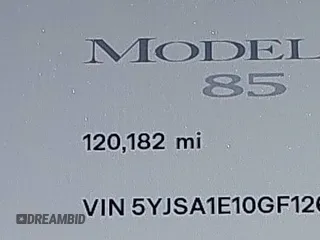 2016 Tesla Model S 70 kWh Battery with VIN 5YJSA1E10GF126433, listed as a IAAI auction lot 42169558 with 120,182 mi miles and . Bid and sale history available at carsss.com. Image 15.