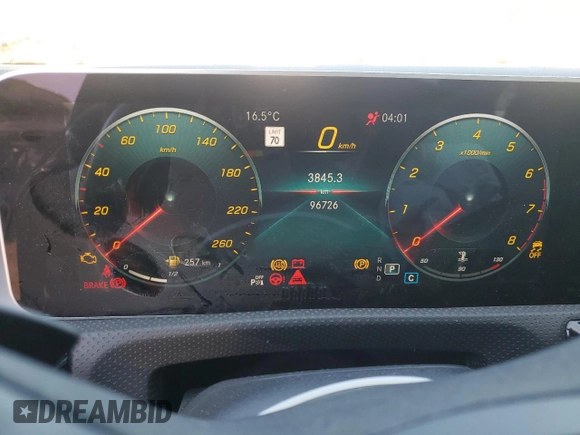 2020 Mercedes-Benz CLA 250 with VIN WDD5J4HB7LN068406, listed as a Copart auction lot 53327505 with 96,726 mi miles and Salvage title. Bid and sale history available at DreamBid. Image 9.