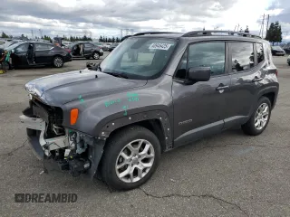 2018 Jeep Renegade Latitude with VIN ZACCJABB9JPJ26476, listed as a Copart auction lot 48946425 with 90,944 mi miles and Salvage Title. Bid and sale history available at carsss.com. Image 1.