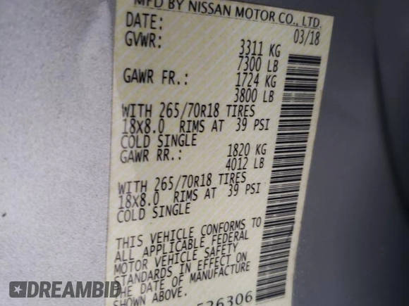 2018 Nissan Titan Pro-4X z VIN 1N6AA1E54JN526306, wystawiony jako Copart lot #79305374 z przebiegiem 155 179 mil mil oraz Szkoda całkowita • Salvage title. Historia ofert i sprzedaży dostępna na DreamBid. Obrazek 12.