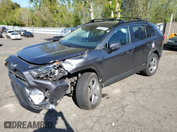 2021 Toyota RAV4 Hybrid LE with VIN 4T3B6RFV1MU042547, listed as a Copart auction lot 53558175 with 77,985 mi miles and Salvage title. Bid and sale history available at DreamBid. Image 1.