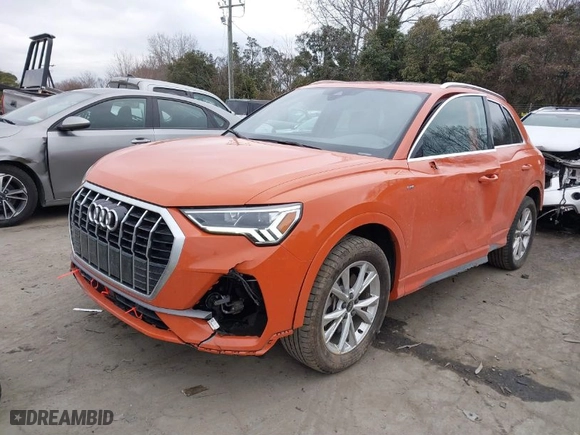 2022 Audi Q3 S line Premium Plus with VIN WA1EECF36N1149129, listed as a IAAI auction lot 41423790 with 42,394 mi miles. Bid and sale history available at carsss.com. Image 2.