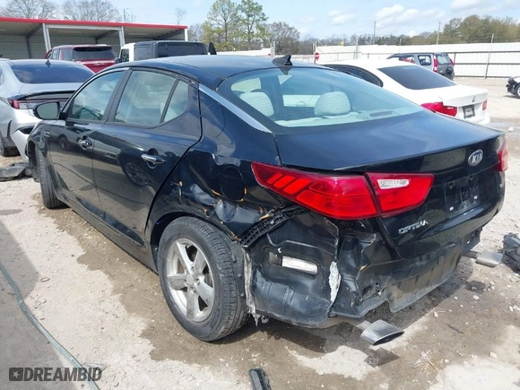 2015 Kia Optima LX with VIN 5XXGM4A70FG486595, listed as a IAAI auction lot 41698174 with 87,410 mi miles. Bid and sale history available at carsss.com. Image 3.