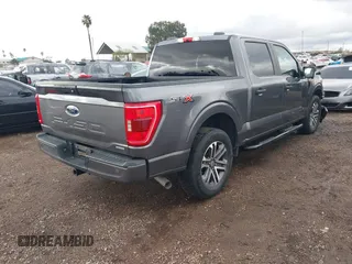 2021 Ford F-150 XL with VIN 1FTEW1CPXMFC34281, listed as a IAAI auction lot 41765916 with 115,370 mi miles. Bid and sale history available at carsss.com. Image 4.