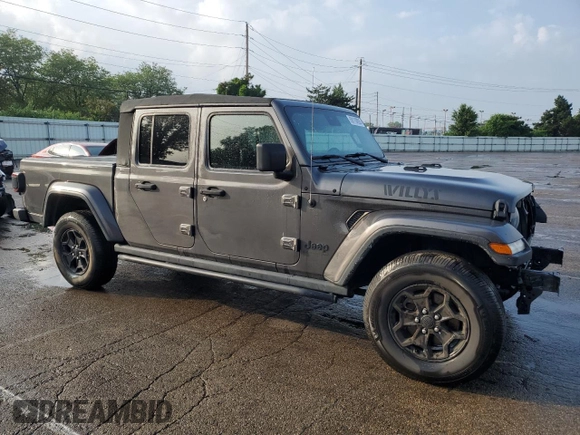 2021 Jeep Gladiator Willys с VIN 1C6HJTAGXML527617, выставлен на аукционе Copart как лот 59110005 с пробегом 39 279 миль миль и Списание • Salvage title. История ставок и продаж доступна на DreamBid. Изображение 4.