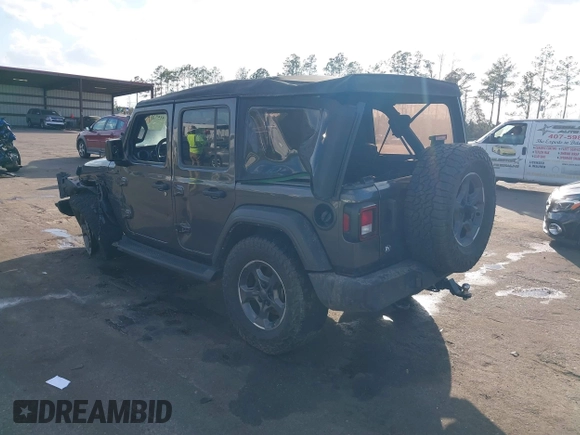 2022 Jeep Wrangler Unlimited Sport with VIN 1C4HJXDG1NW167066, listed as a IAAI auction lot 41572221 with 48,356 mi miles and . Bid and sale history available at DreamBid. Image 3.