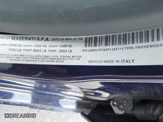 2015 Maserati Ghibli S Q4 with VIN ZAM57RTA2F1144111, listed as a IAAI auction lot 41916876 with 26,732 mi miles. Bid and sale history available at carsss.com. Image 9.