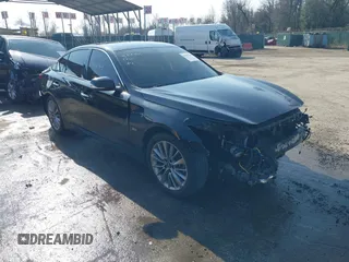 2018 Infiniti Q50 3.0t LUXE with VIN JN1EV7AP1JM590282, listed as a IAAI auction lot 41701763 with 111,318 mi miles. Bid and sale history available at carsss.com. Image 1.