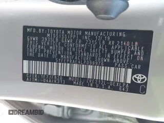 2020 Toyota Corolla LE with VIN 5YFEPRAE4LP098976, listed as a IAAI auction lot 42054417 with 94,655 mi miles and . Bid and sale history available at DreamBid. Image 9.