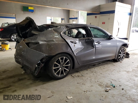2017 Acura TLX V6 w/Technology Pkg with VIN 19UUB2F52HA001359, listed as a Copart auction lot 85710594 with 0 mi miles and Salvage Title. Bid and sale history available at carsss.com. Image 3.