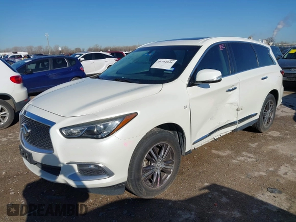 2016 Infiniti QX60 with VIN 5N1AL0MN7GC507726, listed as a IAAI auction lot 41754036 with 167,213 mi miles. Bid and sale history available at carsss.com. Image 2.