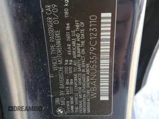 2009 BMW 5 Series 528i with VIN WBANU53579C123110, listed as a Copart auction lot 74227204 with Not Provided miles and Salvage Title. Bid and sale history available at carsss.com. Image 12.