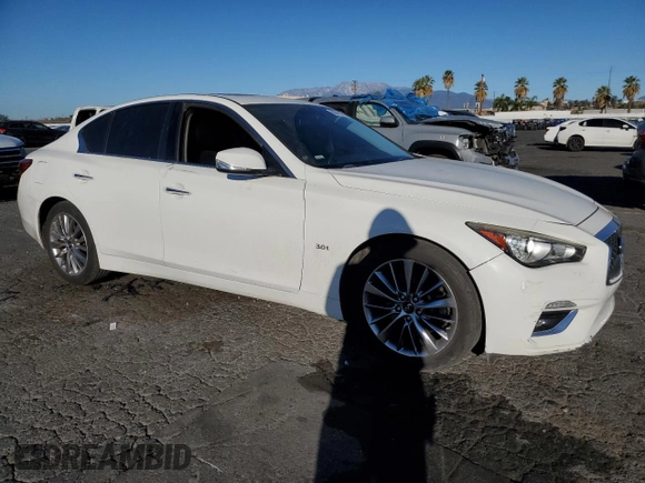 2018 Infiniti Q50 Luxe with VIN JN1EV7AP0JM363553, listed as a Copart auction lot 88481425 with 152,164 mi miles and Salvage Title. Bid and sale history available at DreamBid. Image 4.