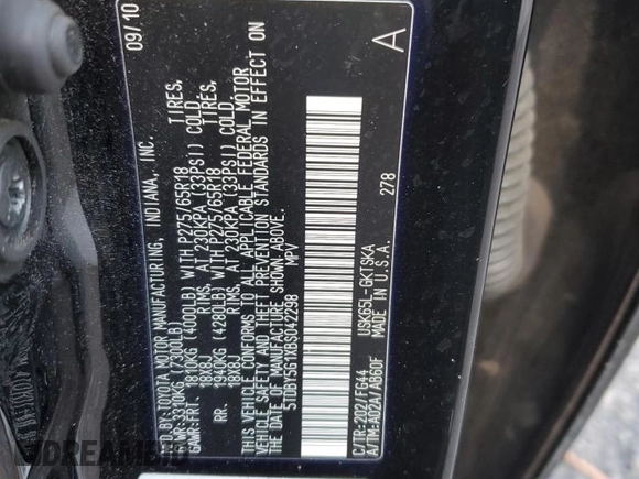 2011 Toyota Sequoia SR5 with VIN 5TDBY5G1XBS042298, listed as a Copart auction lot 88690245 with 257,772 mi miles and Salvage Title. Bid and sale history available at carsss.com. Image 13.