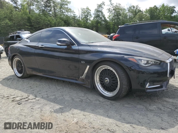 2017 Infiniti Q60 Premium with VIN JN1EV7EL1HM550172, listed as a Copart auction lot 60132375 with 110,704 mi miles and Salvage title. Bid and sale history available at DreamBid. Image 4.
