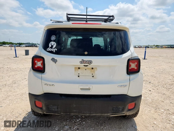 2018 Jeep Renegade Latitude with VIN ZACCJBBB2JPH65906, listed as a Copart auction lot 58846045 with 88,051 mi miles and Salvage title. Bid and sale history available at DreamBid. Image 6.