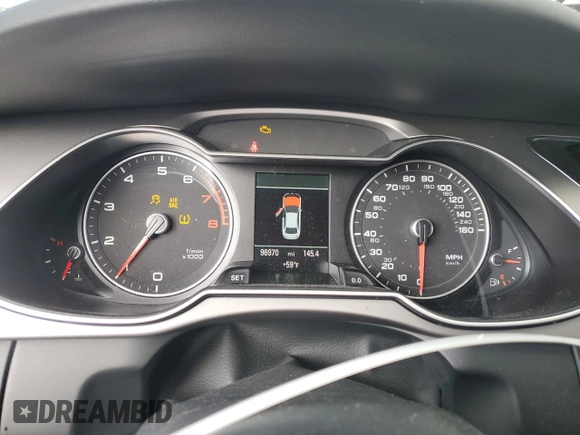 2013 Audi A4 Premium Plus with VIN WAUHFAFL0DA190131, listed as a Copart auction lot 47064615 with 96,970 mi miles and Salvage Title. Bid and sale history available at carsss.com. Image 9.