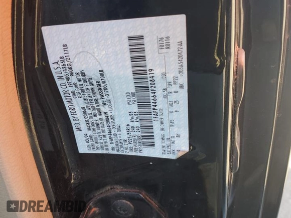 2004 Ford Mustang Deluxe with VIN 1FAFP44664F208419, listed as a Copart auction lot 46318695 with 151,942 mi miles and Salvage Title. Bid and sale history available at carsss.com. Image 12.