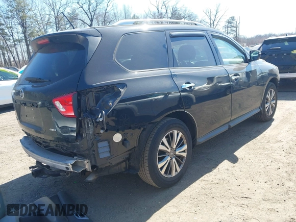 2018 Nissan Pathfinder S with VIN 5N1DR2MM0JC664021, listed as a IAAI auction lot 41741100 with 106,786 mi miles and . Bid and sale history available at DreamBid. Image 4.