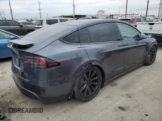 2023 Tesla Model X Plaid with VIN 7SAXCBE62PF405922, listed as a Copart auction lot 53826915 with 1,358 mi miles and Salvage Title. Bid and sale history available at DreamBid. Image 3.