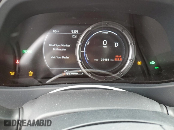 2023 Lexus UX 250h F Sport with VIN JTHR6JBHXP2143632, listed as a Copart auction lot 86048654 with 29,481 mi miles and Salvage title. Bid and sale history available at DreamBid. Image 9.