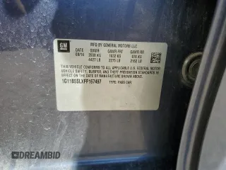 2015 Chevrolet Malibu LS with VIN 1G11B5SLXFF167497, listed as a Copart auction lot 52866155 with 74,968 mi miles and Salvage Title. Bid and sale history available at DreamBid. Image 12.