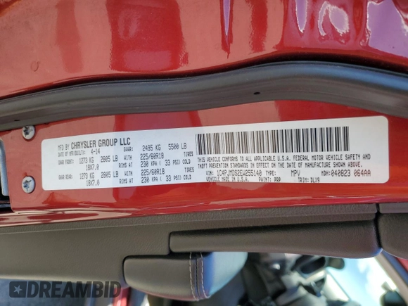 2014 Jeep Cherokee Limited with VIN 1C4PJMDS2EW255140, listed as a Copart auction lot 65969075 with 181,004 mi miles and Clean title. Bid and sale history available at DreamBid. Image 13.