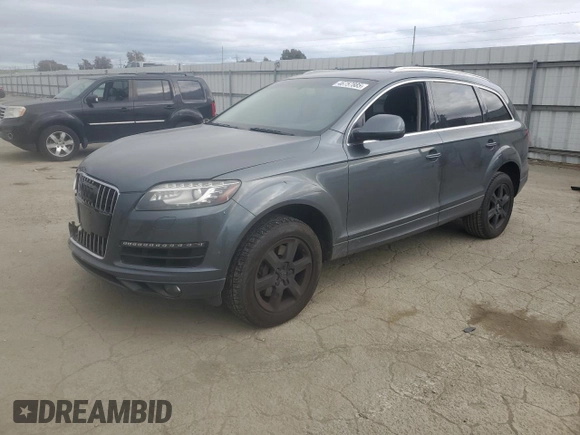2012 Audi Q7 Premium Plus with VIN WA1LGAFE7CD007696, listed as a Copart auction lot 46757885 with 96,574 mi miles and Salvage title. Bid and sale history available at DreamBid. Image 1.