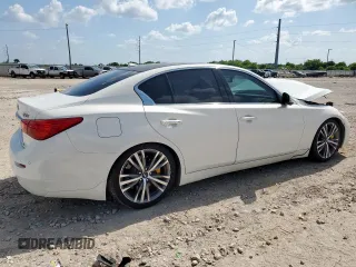 2015 Infiniti Q50 Sport with VIN JN1BV7AP5FM346998, listed as a Copart auction lot 61992655 with 105,215 mi miles and Salvage title. Bid and sale history available at DreamBid. Image 3.