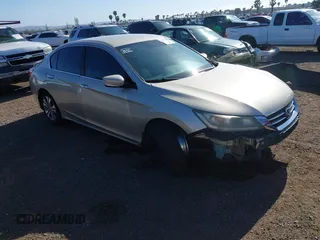 2014 Honda Accord LX with VIN 1HGCR2F34EA209843, listed as a IAAI auction lot 42073543 with 208,210 mi miles and . Bid and sale history available at carsss.com. Image 1.