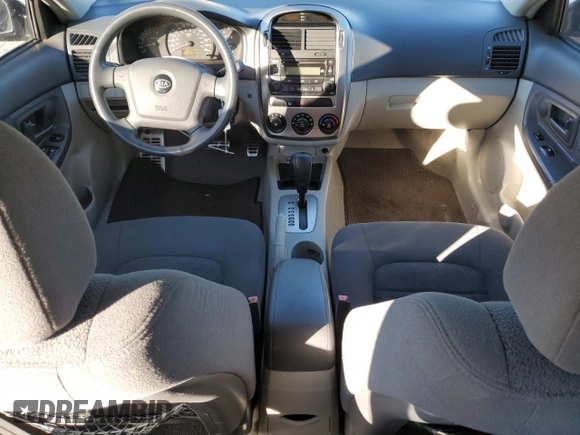 2005 Kia Spectra with VIN KNAFE161355073968, listed as a Copart auction lot 84543784 with 166,858 mi miles and Salvage Title. Bid and sale history available at carsss.com. Image 8.