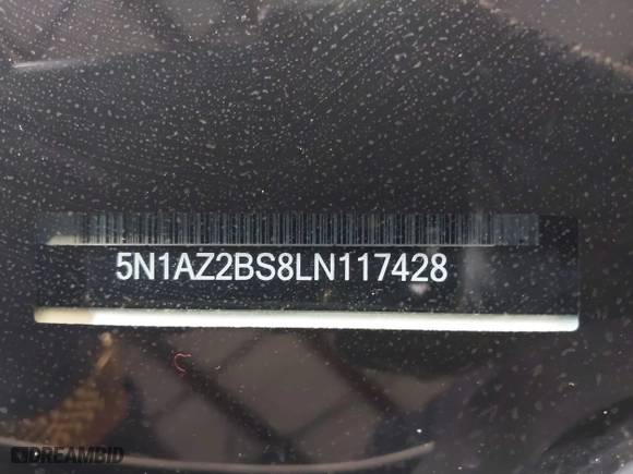 2020 Nissan Murano SV with VIN 5N1AZ2BS8LN117428, listed as a IAAI auction lot 41257451 with 80,457 mi miles. Bid and sale history available at carsss.com. Image 18.
