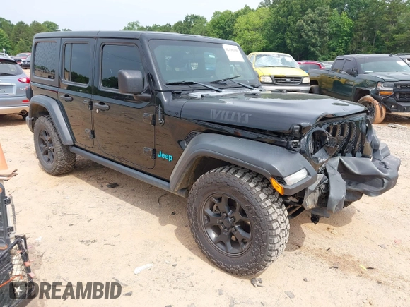 2020 Jeep Wrangler Unlimited Sport S with VIN 1C4HJXDN9LW218468, listed as a IAAI auction lot 42490190 with 114,542 mi miles and . Bid and sale history available at DreamBid. Image 1.