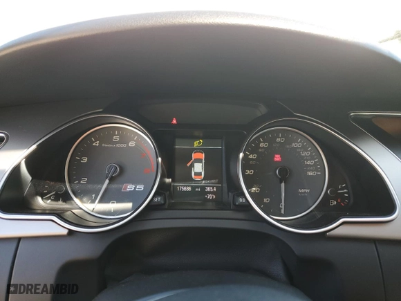 2013 Audi S5 Prestige with VIN WAU3GAFR1DA005015, listed as a Copart auction lot 47933005 with 175,686 mi miles and Salvage Title. Bid and sale history available at carsss.com. Image 9.