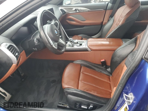 2023 BMW 8 Series 840i with VIN WBAGV2C01PCK32930, listed as a Copart auction lot 74578314 with 0 mi miles and Salvage Title. Bid and sale history available at carsss.com. Image 7.
