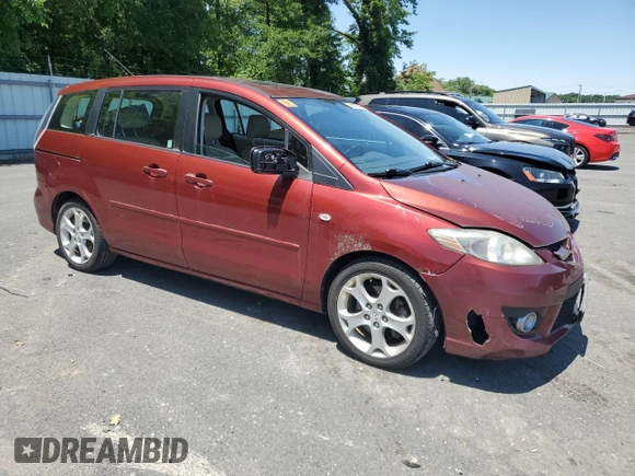 2009 Mazda 5 Grand Touring with VIN JM1CR293090348566, listed as a Copart auction lot 59270145 with 75,966 mi miles and Salvage title. Bid and sale history available at DreamBid. Image 4.