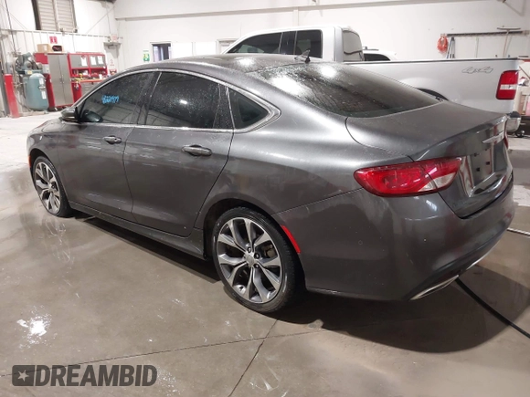 2015 Chrysler 200 C with VIN 1C3CCCCG1FN551259, listed as a IAAI auction lot 41221979 with 98,055 mi miles and . Bid and sale history available at carsss.com. Image 3.