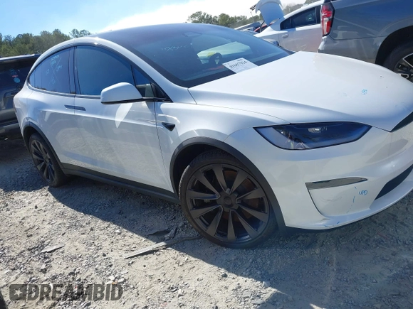 2023 Tesla Model X with VIN 7SAXCDE54PF430808, listed as a IAAI auction lot 41667924 with 21,100 mi miles and . Bid and sale history available at DreamBid. Image 1.