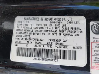 2012 Nissan 370Z Touring with VIN JN1AZ4EH4CM561303, listed as a IAAI auction lot 41788638 with 111,958 mi miles. Bid and sale history available at carsss.com. Image 9.