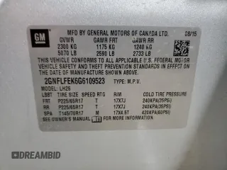 2016 Chevrolet Equinox LT z VIN 2GNFLFEK6G6109523, wystawiony jako Copart lot #57906275 z przebiegiem 242 550 mil mil oraz Czysty tytuł • Clean title. Historia ofert i sprzedaży dostępna na DreamBid. Obrazek 13.
