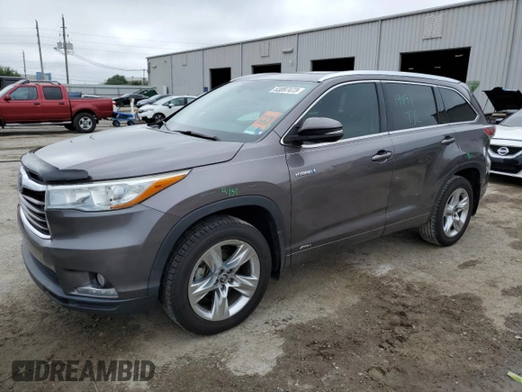 2016 Toyota Highlander Hybrid Limited with VIN 5TDDCRFH3GS017683, listed as a Copart auction lot 53097473 with 107,054 mi miles. Bid and sale history available at carsss.com. Image 1.