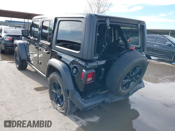 2021 Jeep Wrangler Unlimited Sport S with VIN 1C4HJXDN0MW817146, listed as a IAAI auction lot 41459993 with 20,367 mi miles and . Bid and sale history available at DreamBid. Image 3.