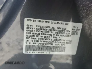 2017 Acura MDX Technology with VIN 5FRYD4H59HB012299, listed as a Copart auction lot 61800815 with 107,043 mi miles and Salvage title. Bid and sale history available at DreamBid. Image 14.