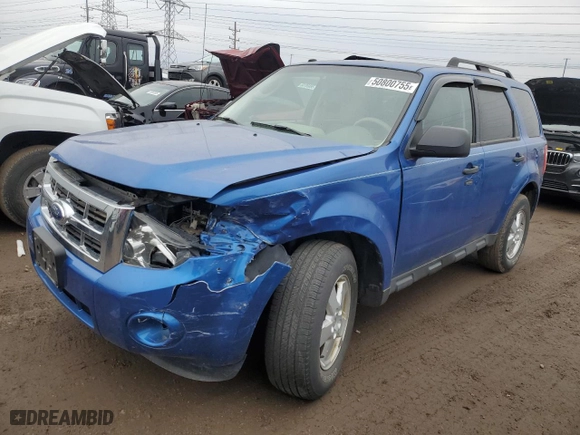 2011 Ford Escape XLT with VIN 1FMCU9D79BKC39028, listed as a Copart auction lot 50800755 with 51,722 mi miles and Salvage Title. Bid and sale history available at carsss.com. Image 1.